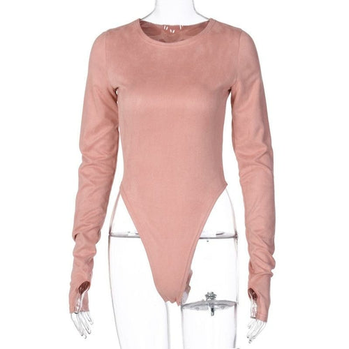 Women Solid Long Sleeve Bodysuit