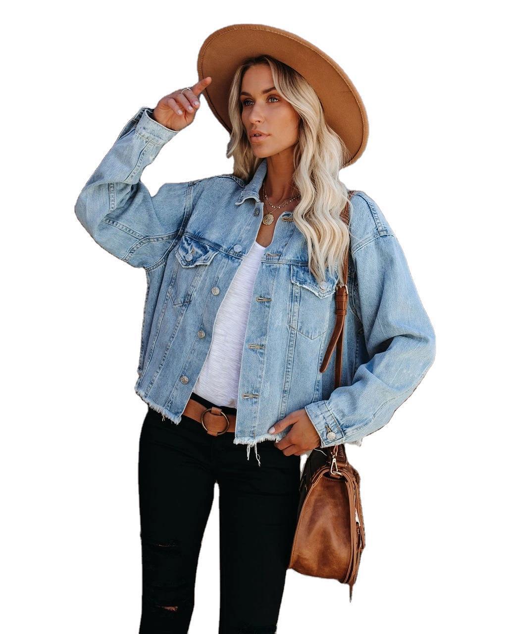 Women Jeans Autumn Winter Casual Streetwear Denim Coat