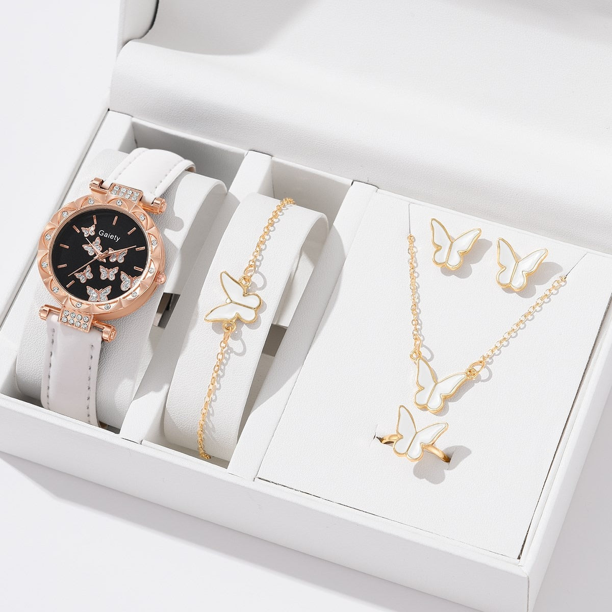 Women Watch Bracelet Set Necklace | Leather Earrings Bracelet Set