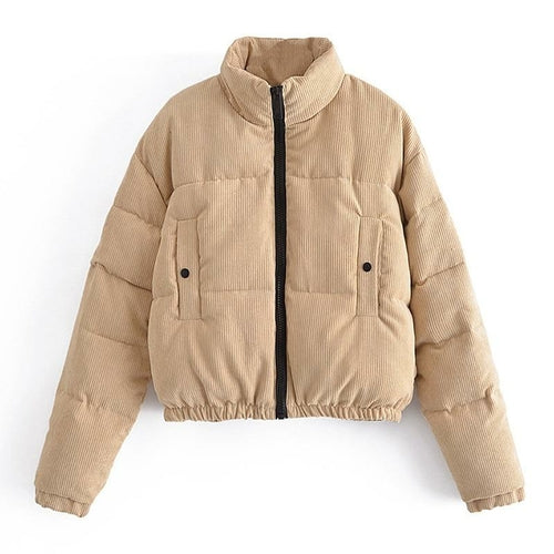 Solid Parka Coats Turn Down Collar Long Sleeve Coats