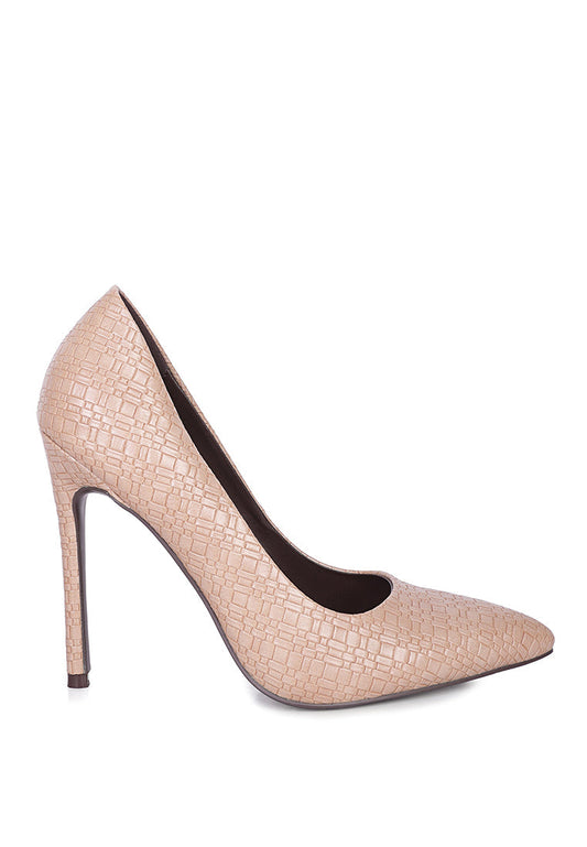 brinkles weave pattern high heel pumps