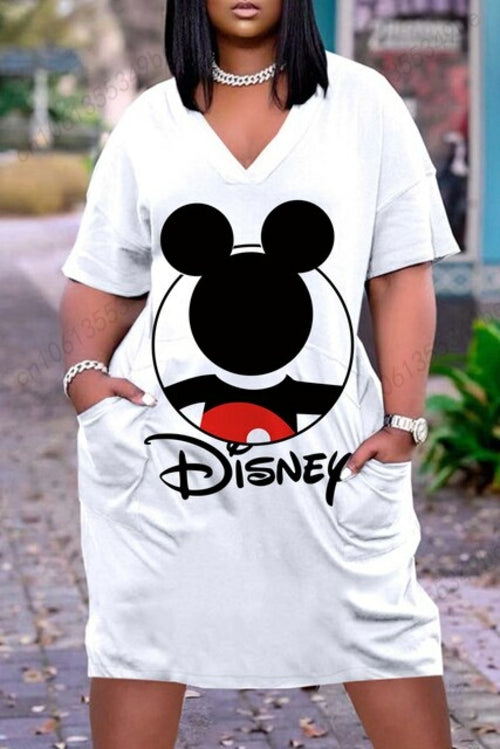 Disney Large Size Women's Clothing 2022 Fashion Summer Dresses For