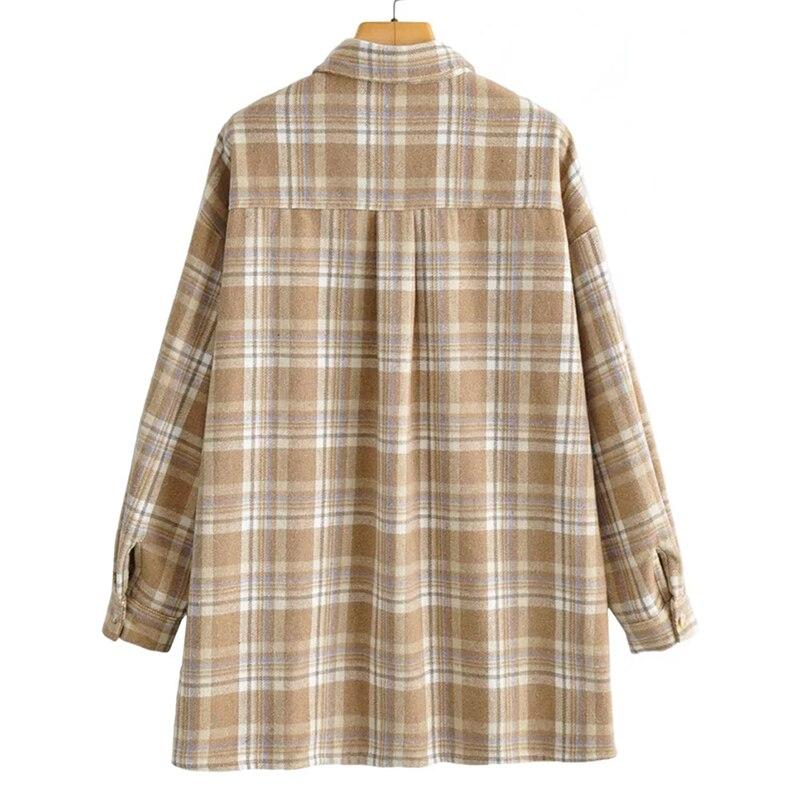 Women Casual Plaid Printed Blouses Shirts