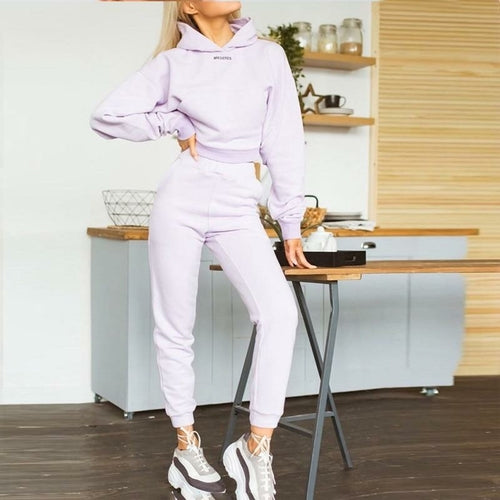 Leisure Long Sleeve Suit Women's Home Set Hooded Loose Women's Two