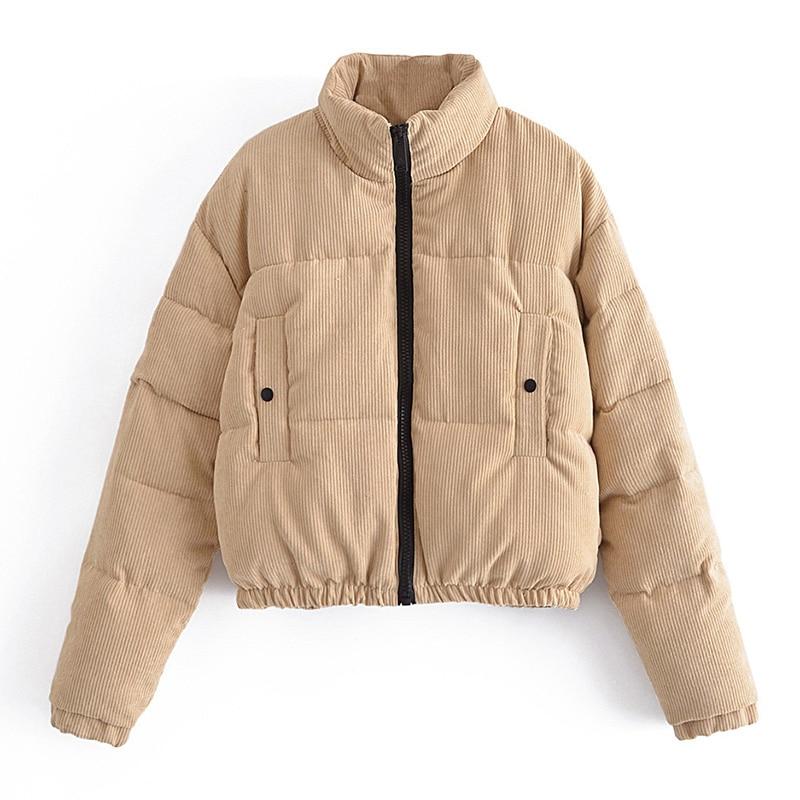 Solid Parka Coats Turn Down Collar Long Sleeve Coats