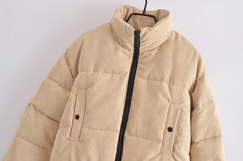 Solid Parka Coats Turn Down Collar Long Sleeve Coats