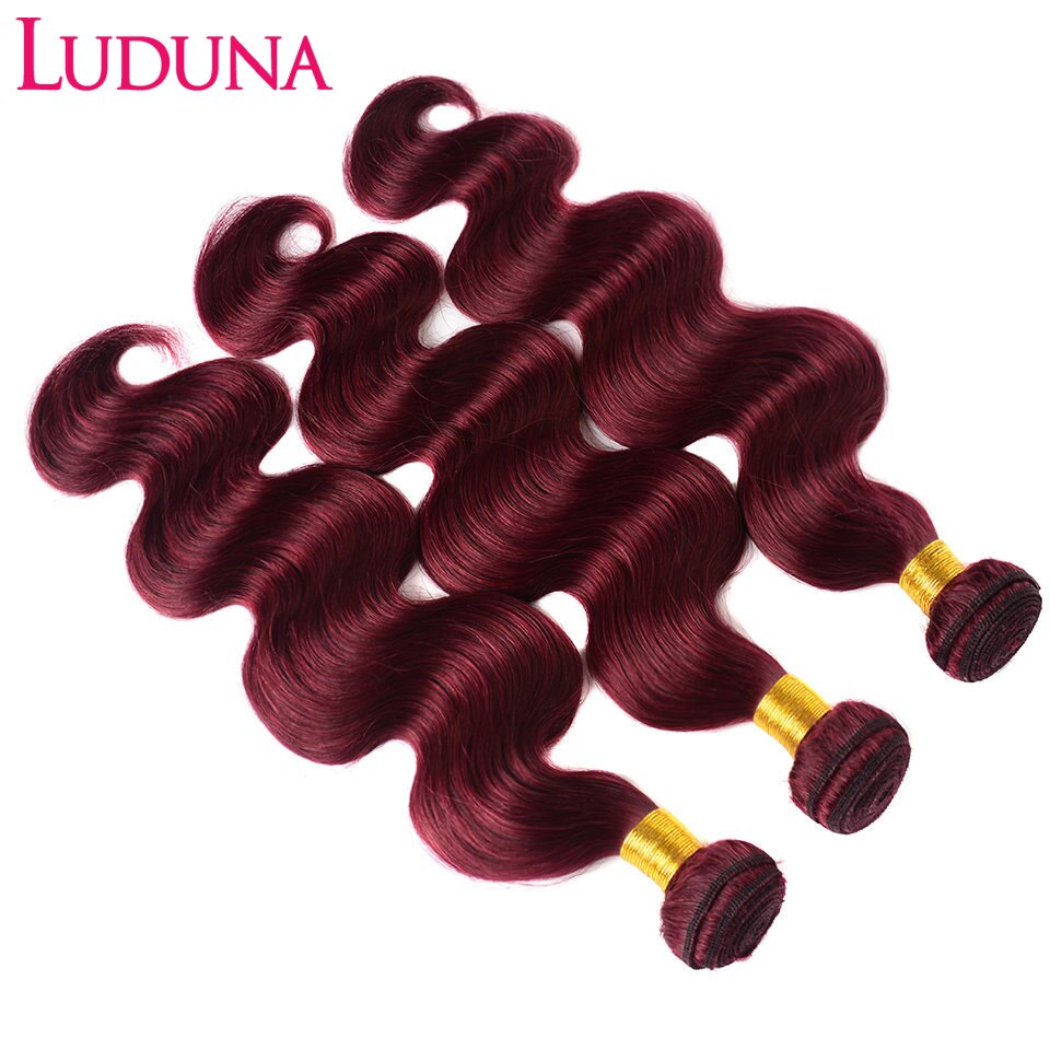 Human Hair Bundles Burgundy Body Wave | Brazilian Hair Bundles Body