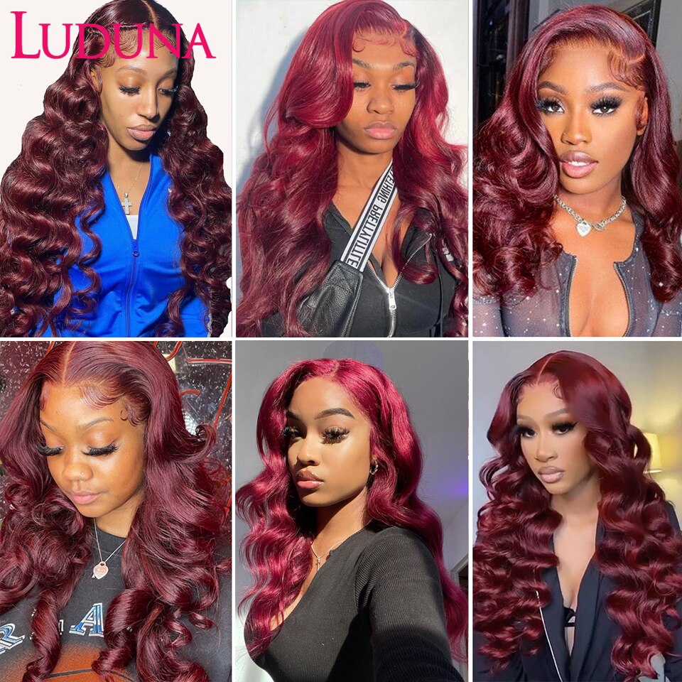 Human Hair Bundles Burgundy Body Wave | Brazilian Hair Bundles Body