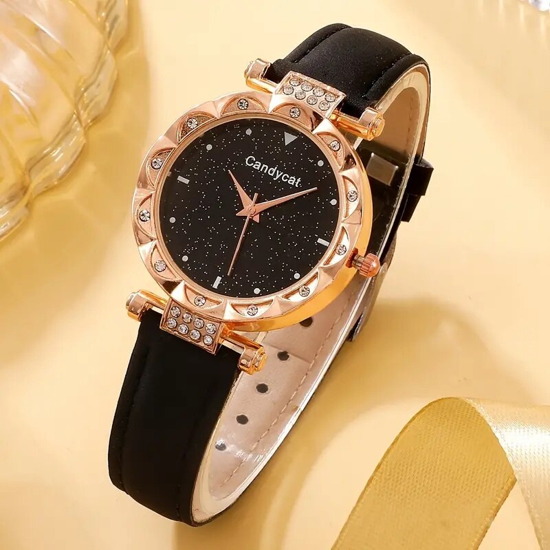 New Watch Women Fashion Casual Leather Belt Watches Simple Ladies