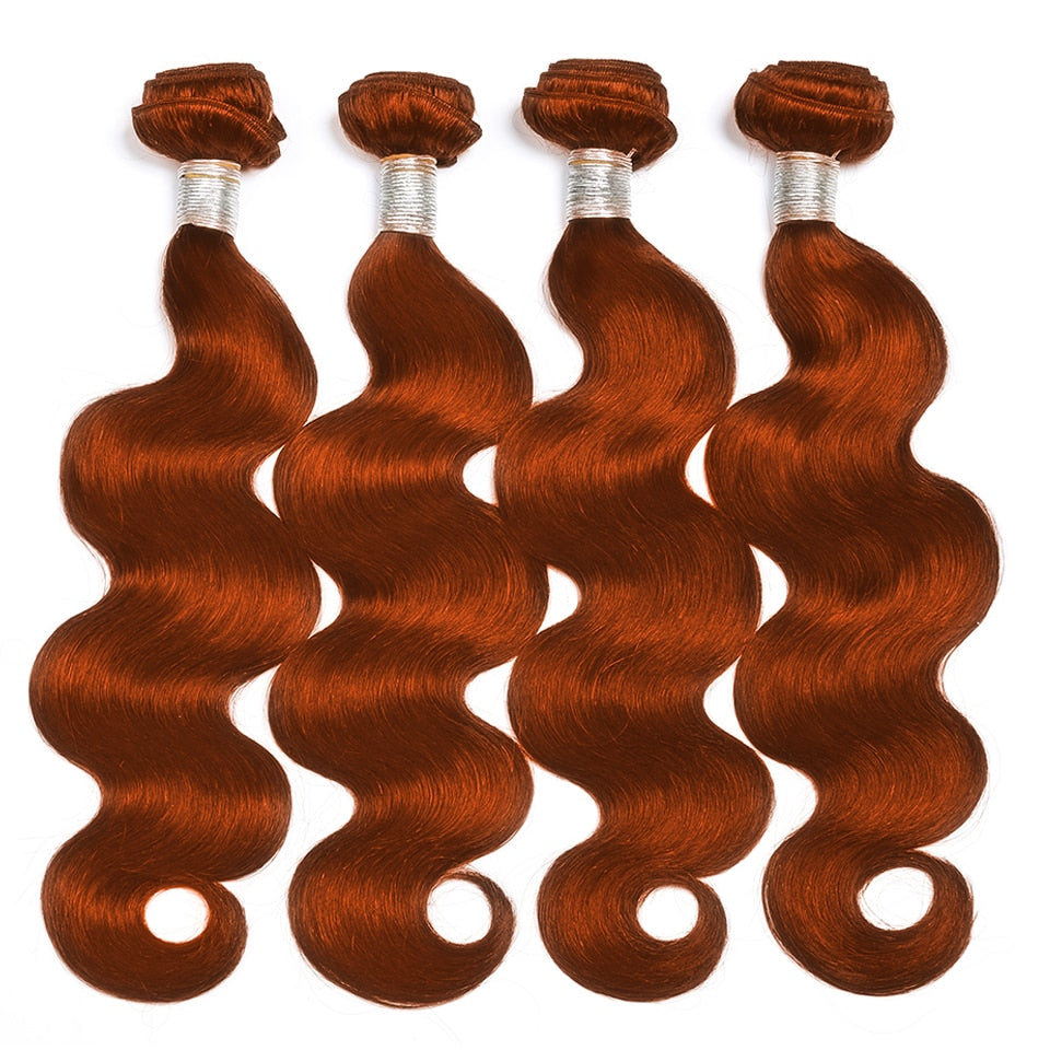 Orange Ginger Human Hair Bundle Closure | Ginger Human Hair Bundles