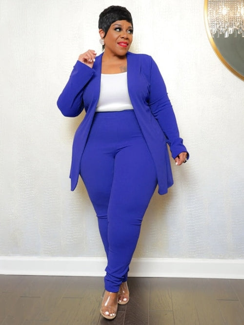 Plus Size Two Piece Outfits Women Matching Suit Solid Top Leggings