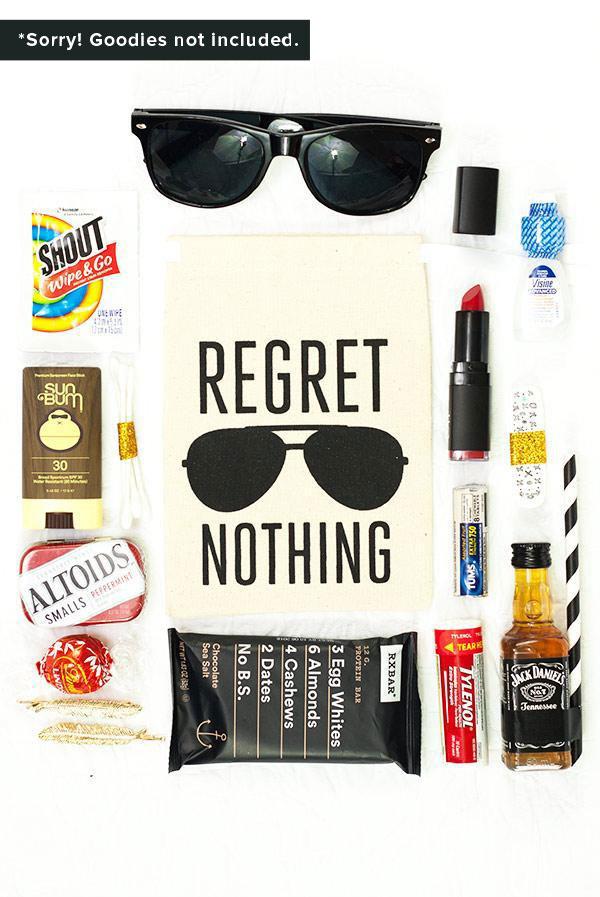 Black Aviator Regret Nothing! Hangover Kit Bags