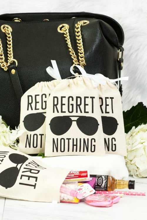 Black Aviator Regret Nothing! Hangover Kit Bags