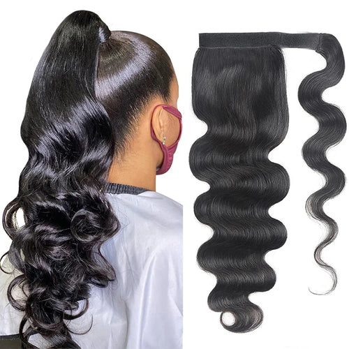 Body Wave Ponytail Brazilian Human Hair Extension 16 to 26 Inches