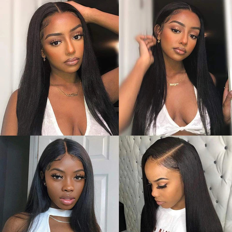 70g/pc Blonde Bundles With Closure 1B 30 Brazilian Straight Hair