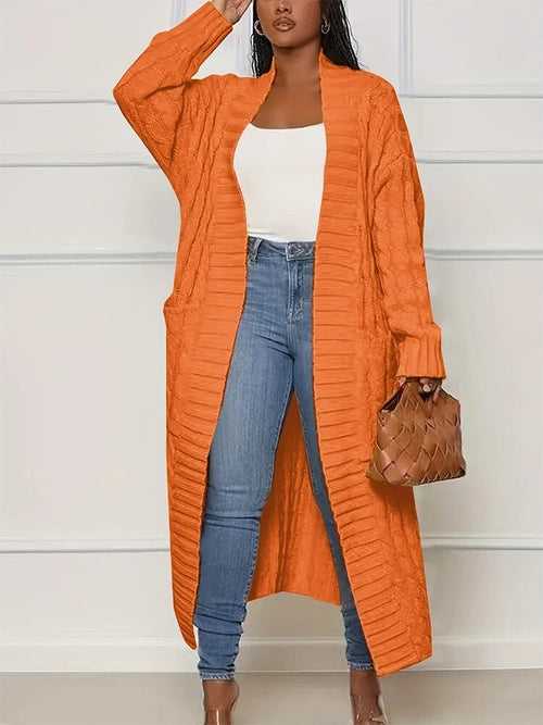 Plus Size Fall and Winter New 2023 Women's Solid Color Cardigan,