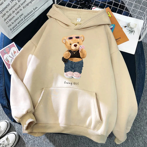 Plus Size Street Teddy Bear Selfie Swag Girl Funny Women Man Clothes