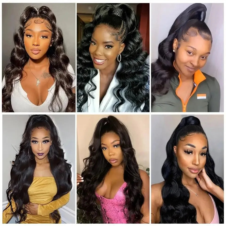 Body Wave Ponytail Brazilian Human Hair Extension 16 to 26 Inches