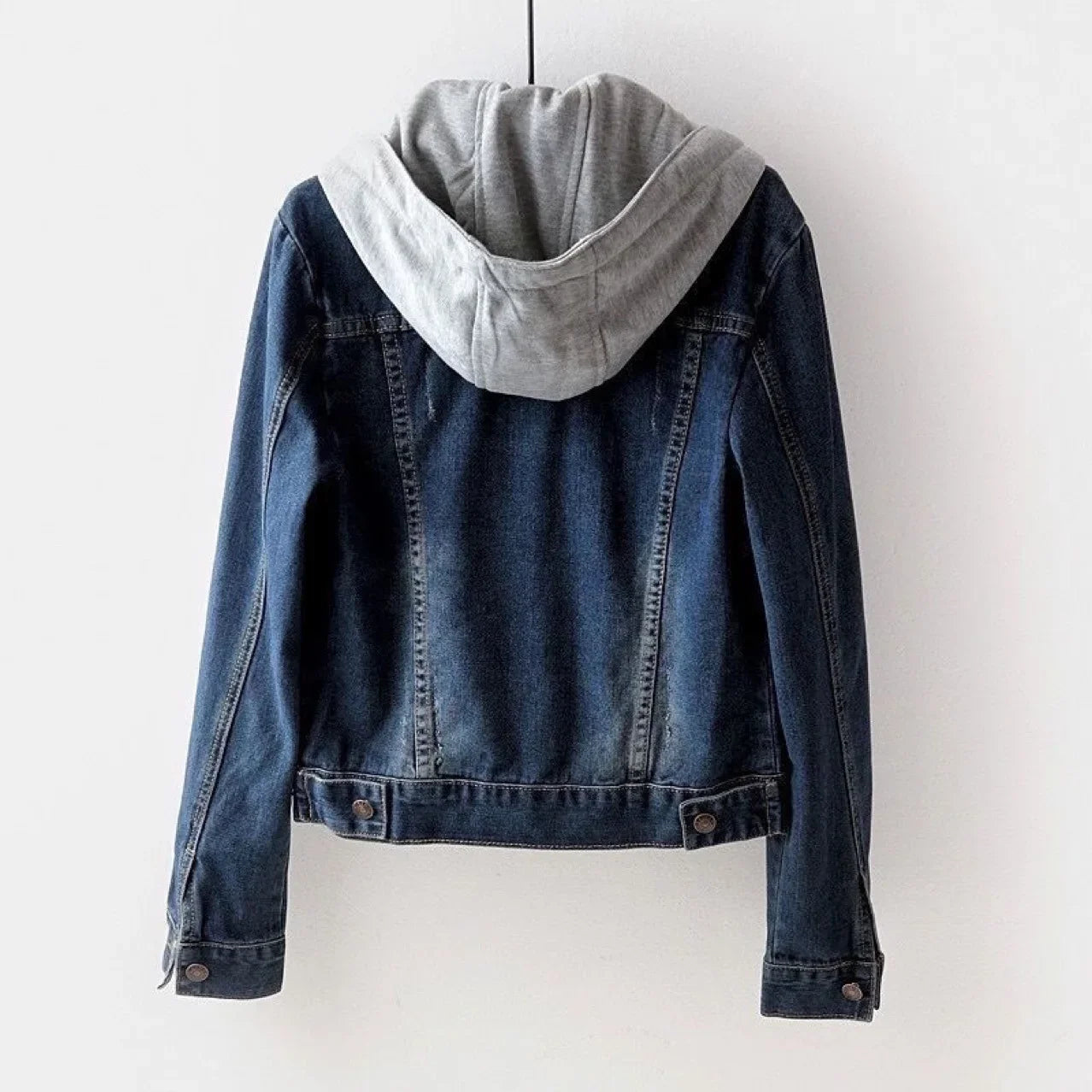 Denim Jacket Woman Hooded Short Style Clothing Retro Topcoat Pocket