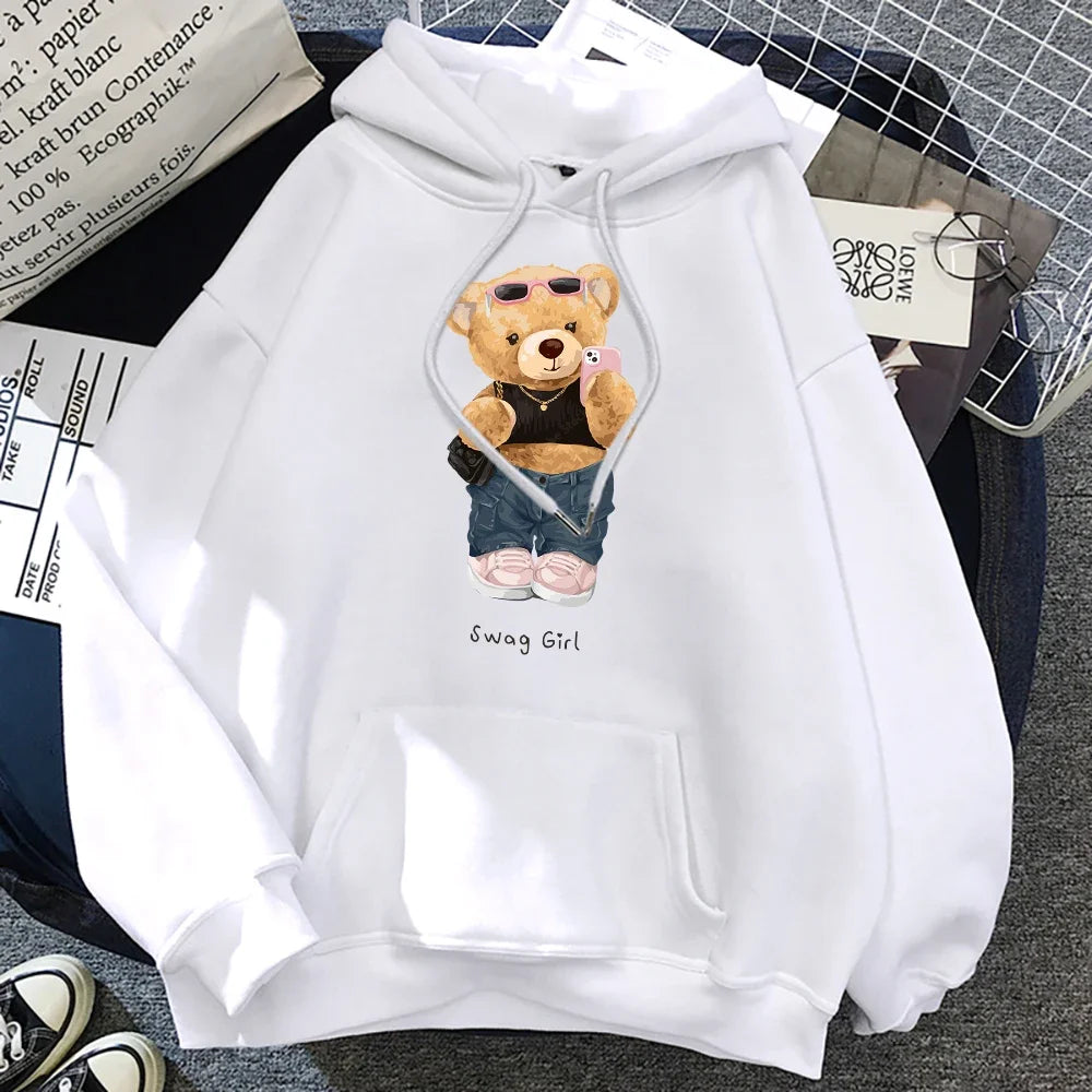 Plus Size Street Teddy Bear Selfie Swag Girl Funny Women Man Clothes