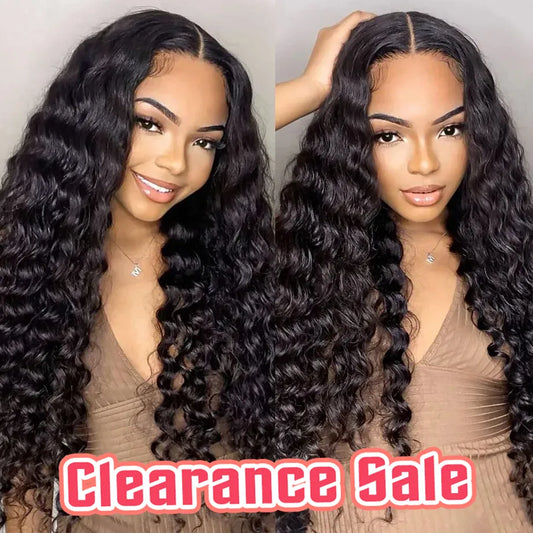 32Inch 180% Density 13x4 13x6 Deep Wave Transparent Lace Frontal Wigs