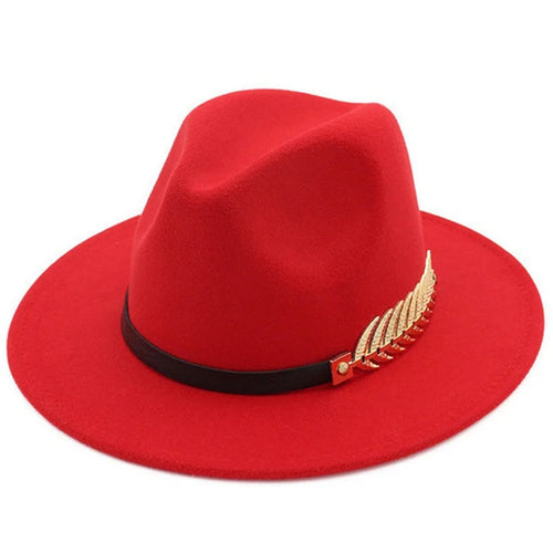 Simple Women Men Wool Vintage Trilby Felt Fedora Hat with Wide Brim