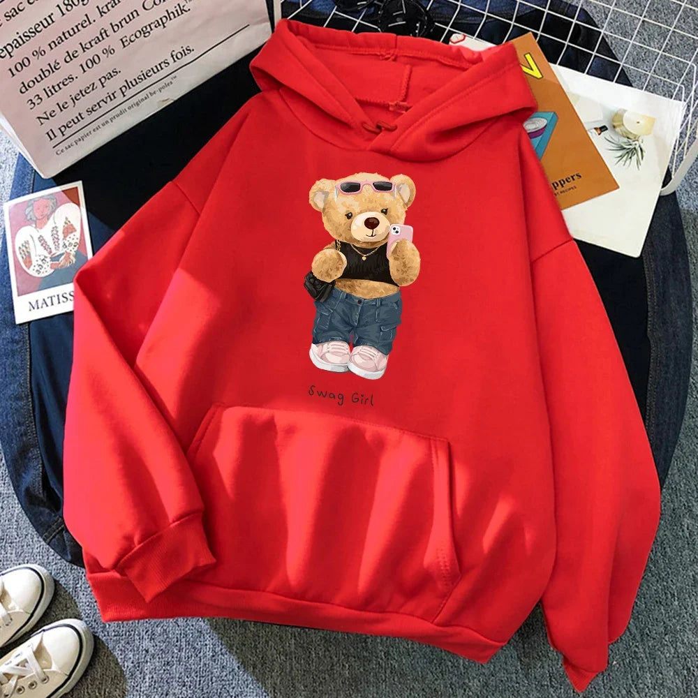 Plus Size Street Teddy Bear Selfie Swag Girl Funny Women Man Clothes