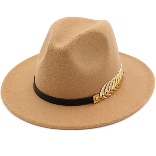 Simple Women Men Wool Vintage Trilby Felt Fedora Hat with Wide Brim