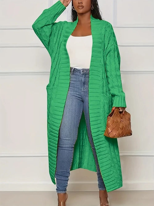 Plus Size Fall and Winter New 2023 Women's Solid Color Cardigan,