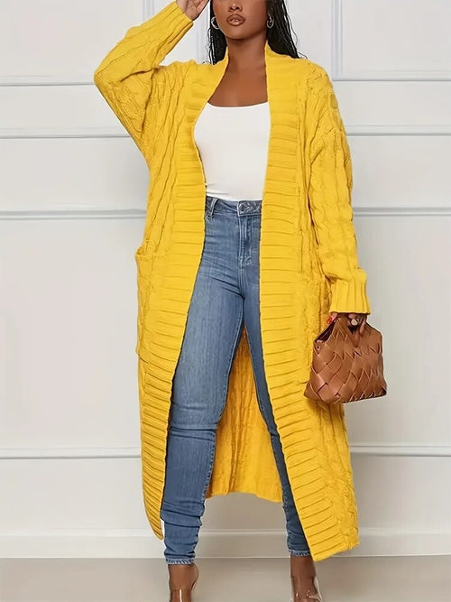 Plus Size Fall and Winter New 2023 Women's Solid Color Cardigan,