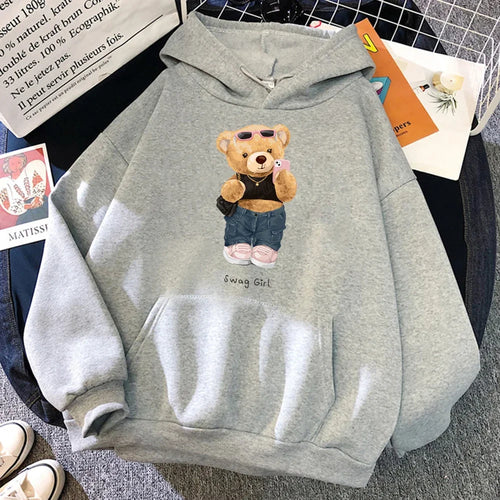 Plus Size Street Teddy Bear Selfie Swag Girl Funny Women Man Clothes