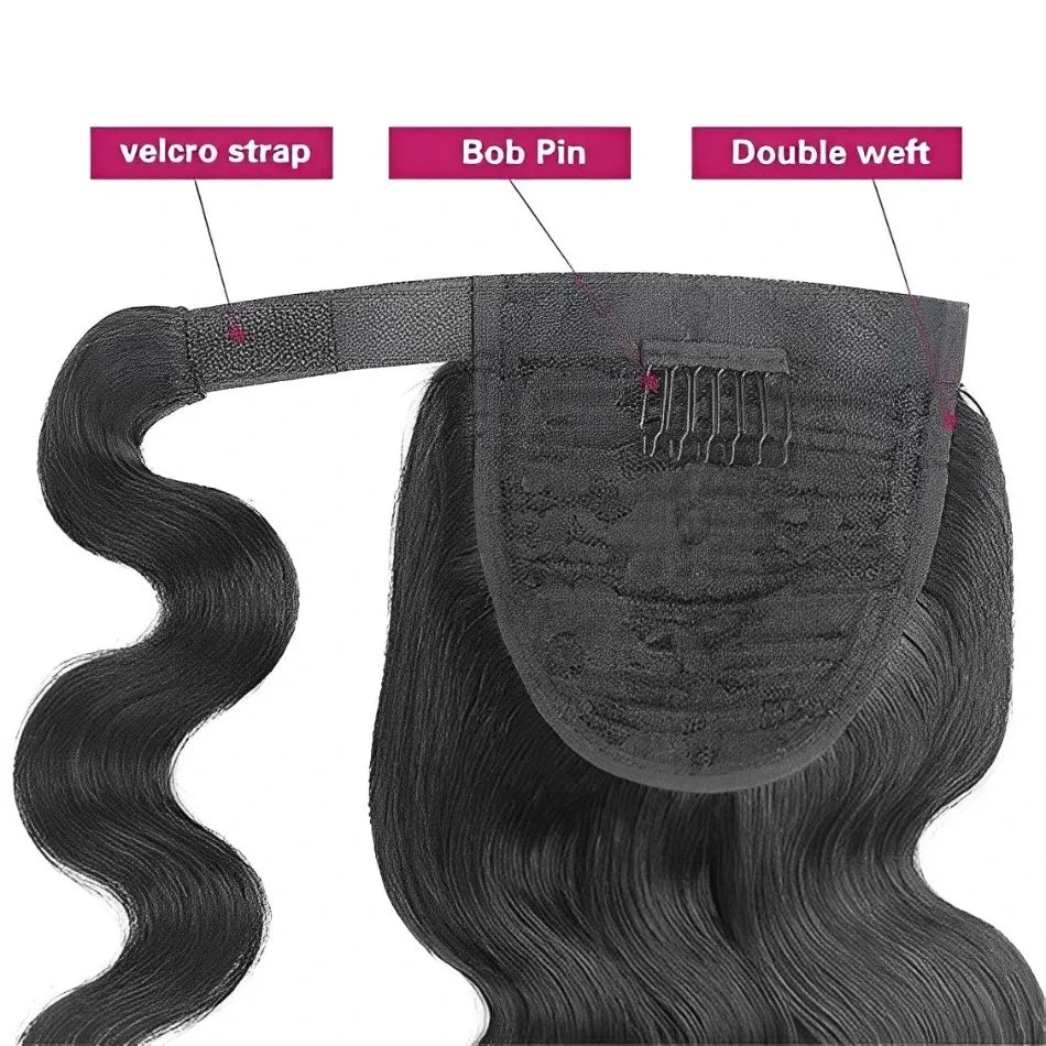 Body Wave Ponytail Brazilian Human Hair Extension 16 to 26 Inches