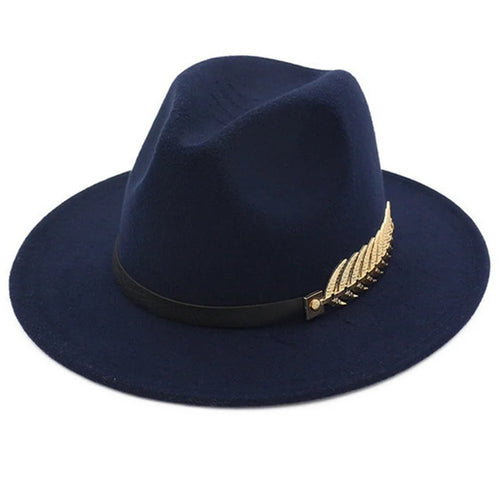 Simple Women Men Wool Vintage Trilby Felt Fedora Hat with Wide Brim