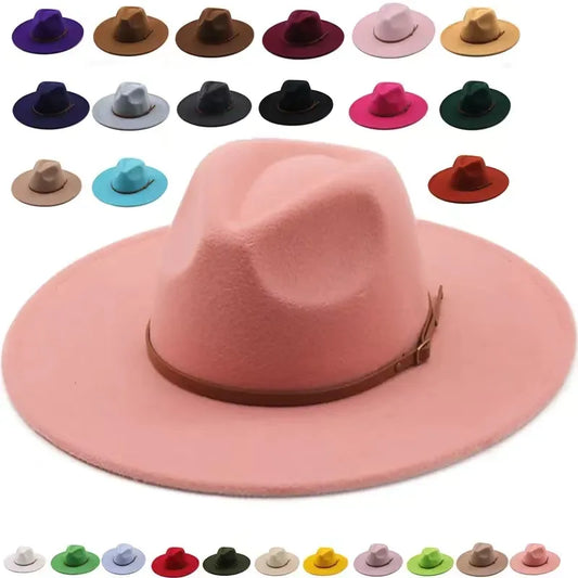 New color Fedora winter hat top concave-convex water drop 9.5cm brim