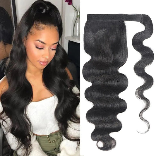 Body Wave Ponytail Brazilian Human Hair Extension 16 to 26 Inches