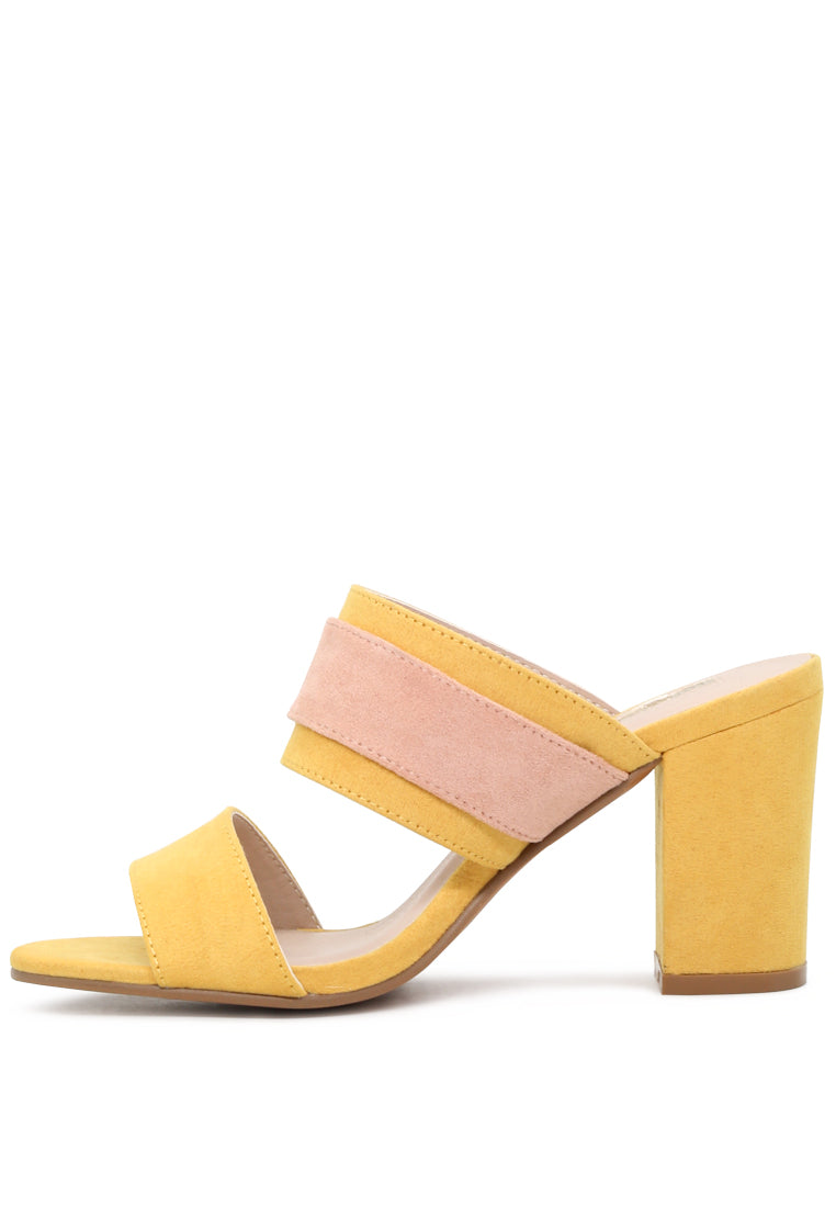 haylee strappy dual tone block heeled sandals