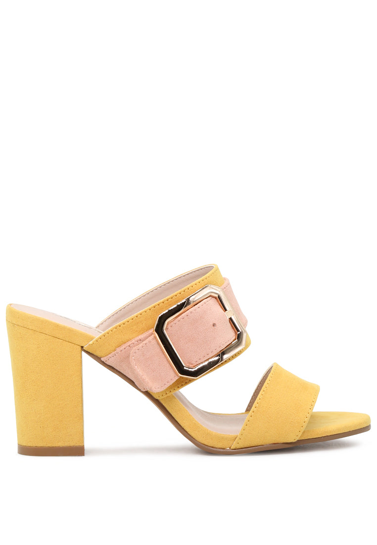 haylee strappy dual tone block heeled sandals