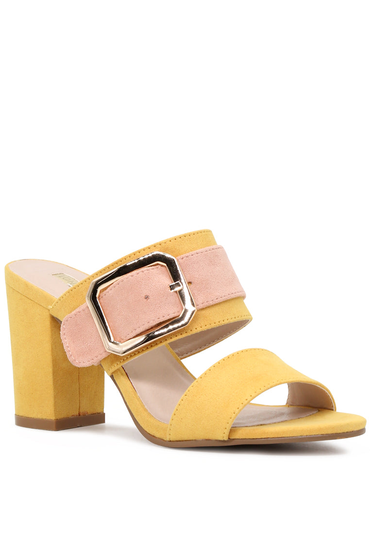 haylee strappy dual tone block heeled sandals