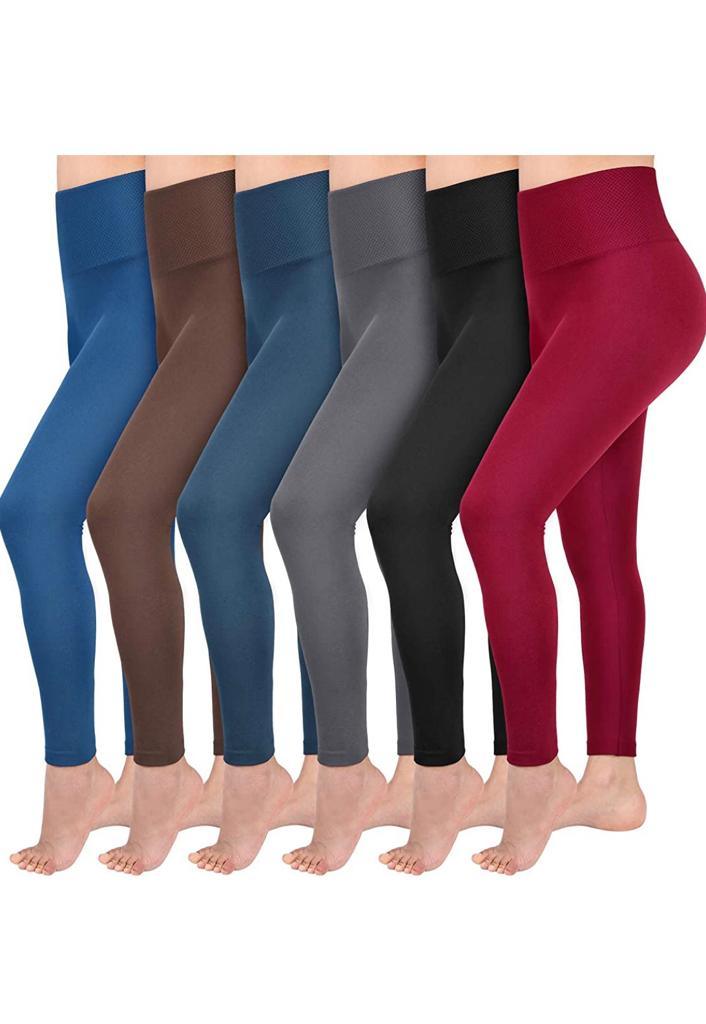 2 Pack Women’s Fleece Lined Leggings High Waist Stretchy warm Leggings