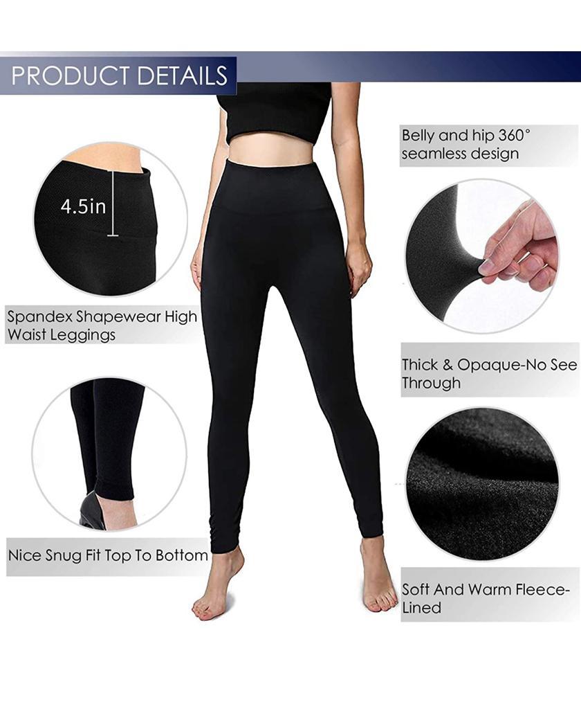 2 Pack Women’s Fleece Lined Leggings High Waist Stretchy warm Leggings