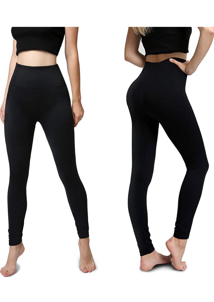 2 Pack Women’s Fleece Lined Leggings High Waist Stretchy warm Leggings