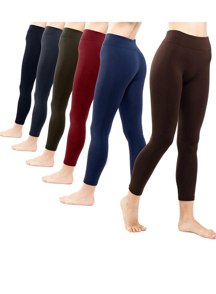 2 Pack Women’s Fleece Lined Leggings High Waist Stretchy warm Leggings