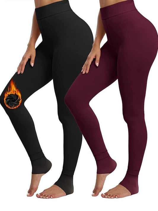 2 Pack Women’s Fleece Lined Leggings High Waist Stretchy warm Leggings