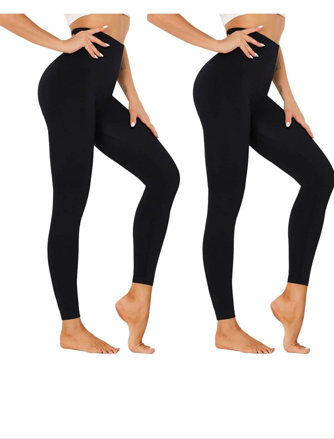 2 Pack Women’s Fleece Lined Leggings High Waist Stretchy warm Leggings