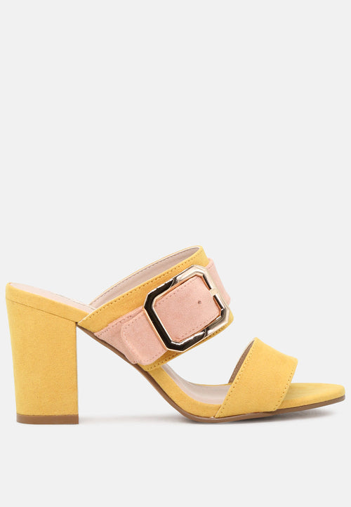 haylee strappy dual tone block heeled sandals